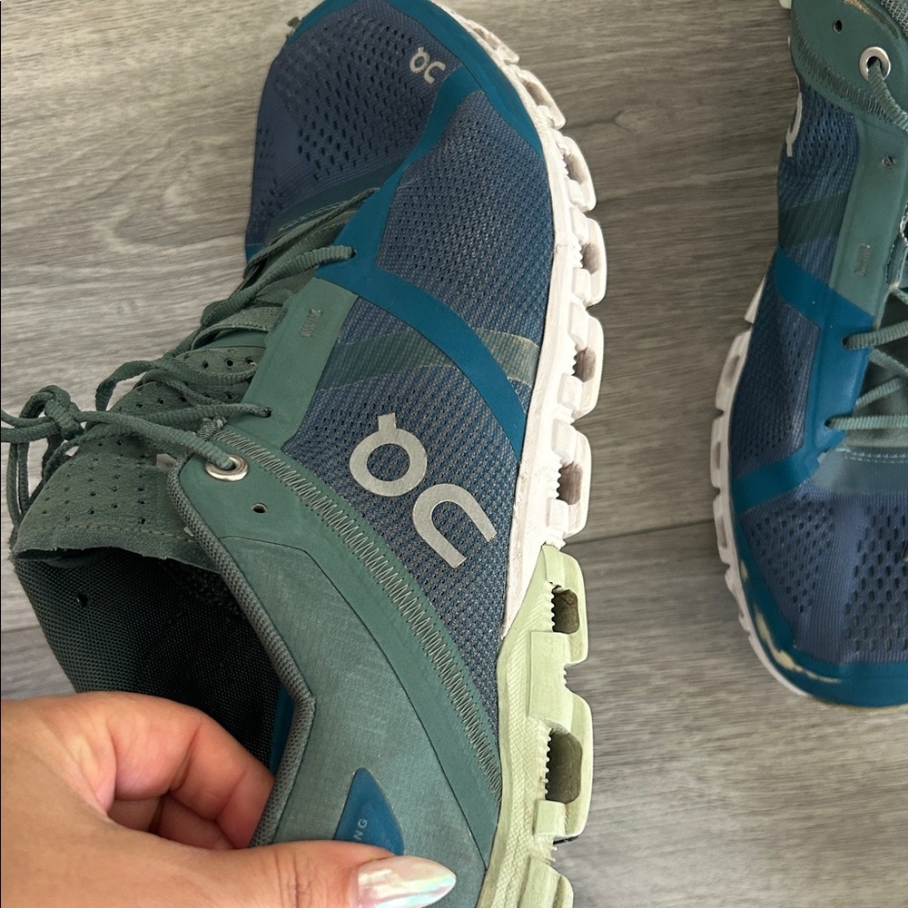 ON RUNNING Cloudflow 'Sea Petrol' Running Shoes Size 11.5 - Picture 7 of 13